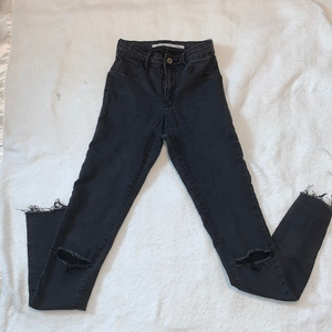 Zara black ripped‎ jeans